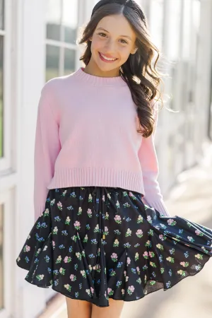 Girls: Look Your Way Black Floral Ruffled Skort
