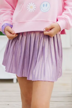 Girls: The Mila Lavender Shimmer Skort