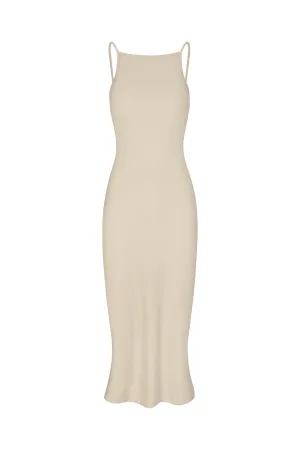 Gisele Bias Cut Dress in Stretch Suiting