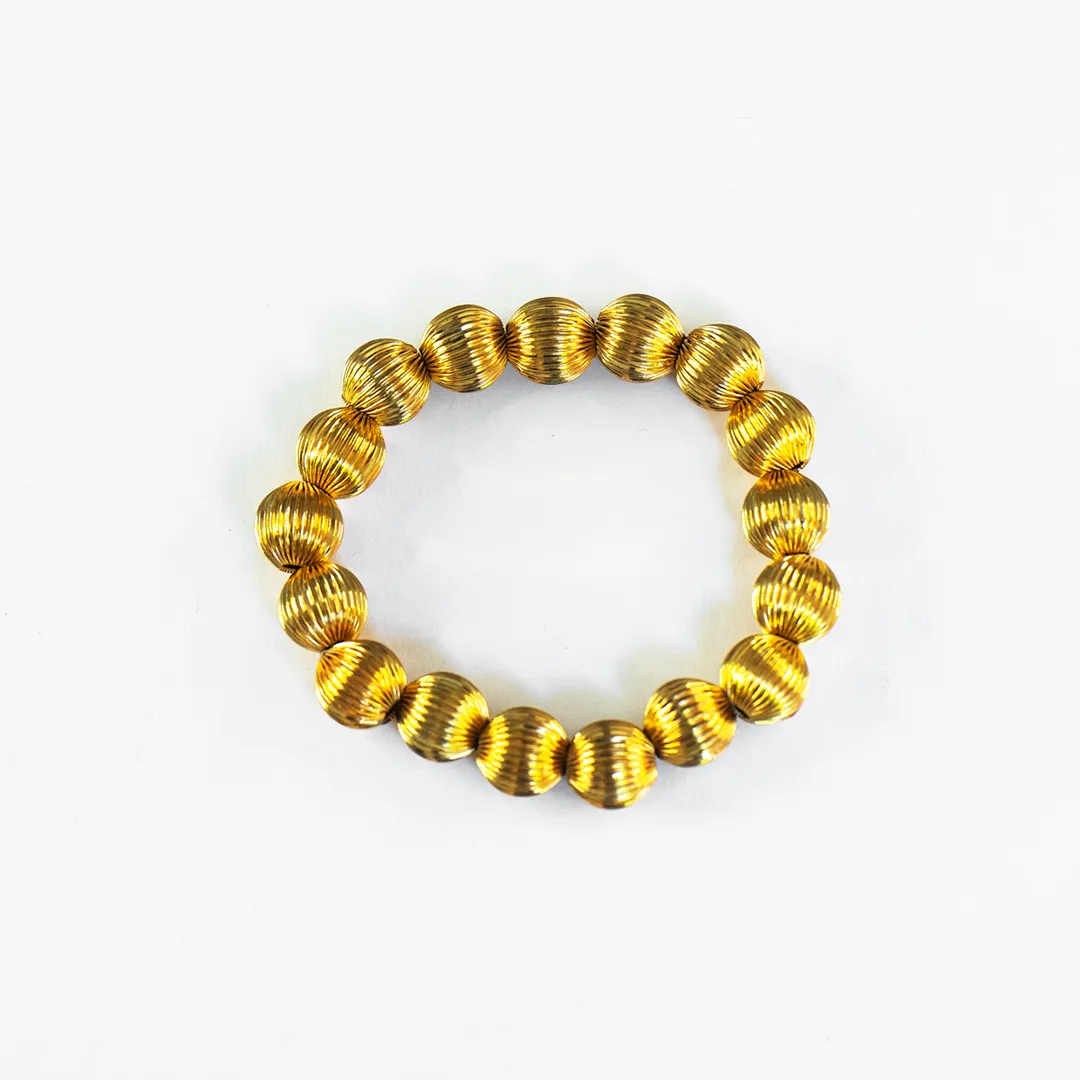 Gold Textured Beaded Bracelet