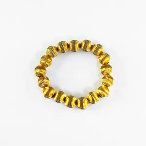 Gold Textured Beaded Bracelet