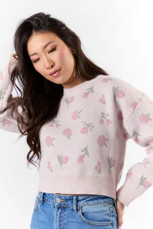 Grand Measures Light Pink Floral Sweater SALE