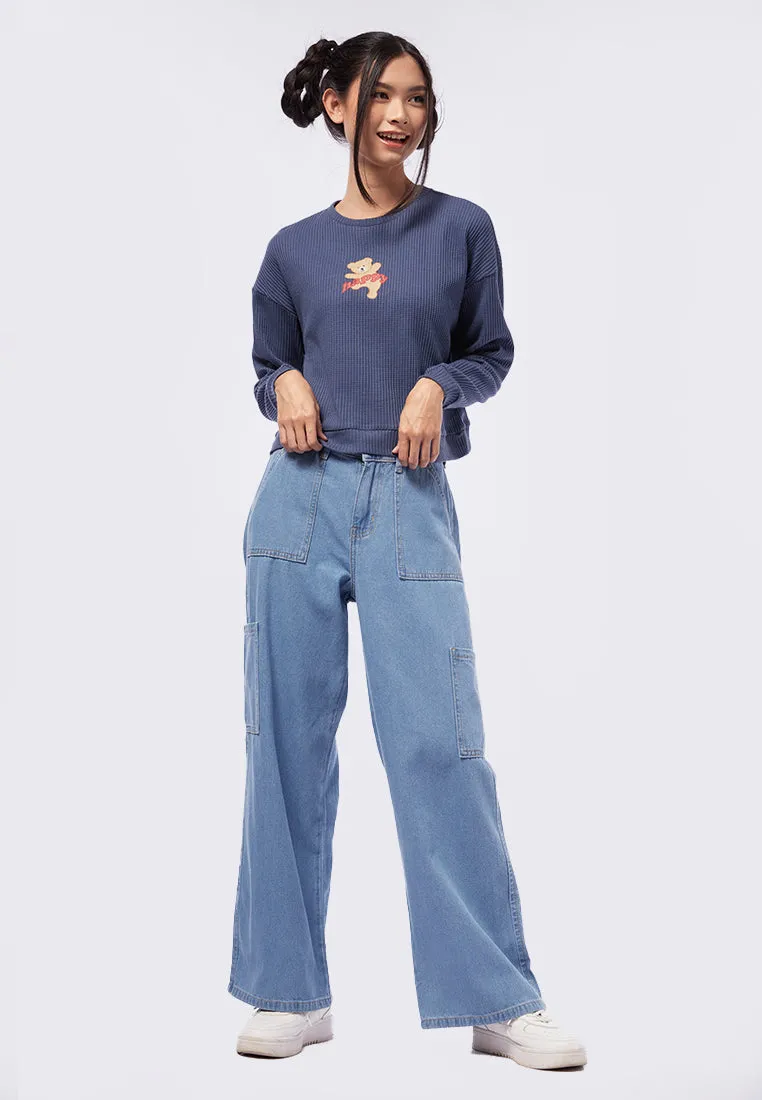 Graphic Long Sleeve Crop Sweatshirt