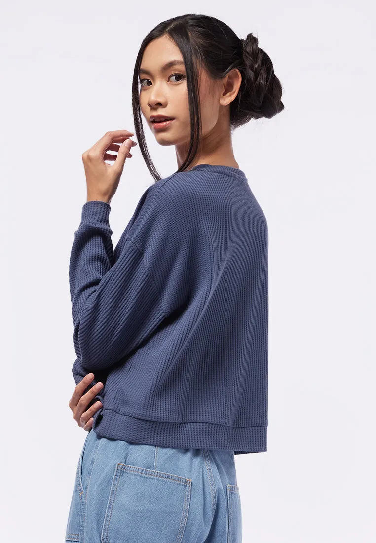 Graphic Long Sleeve Crop Sweatshirt