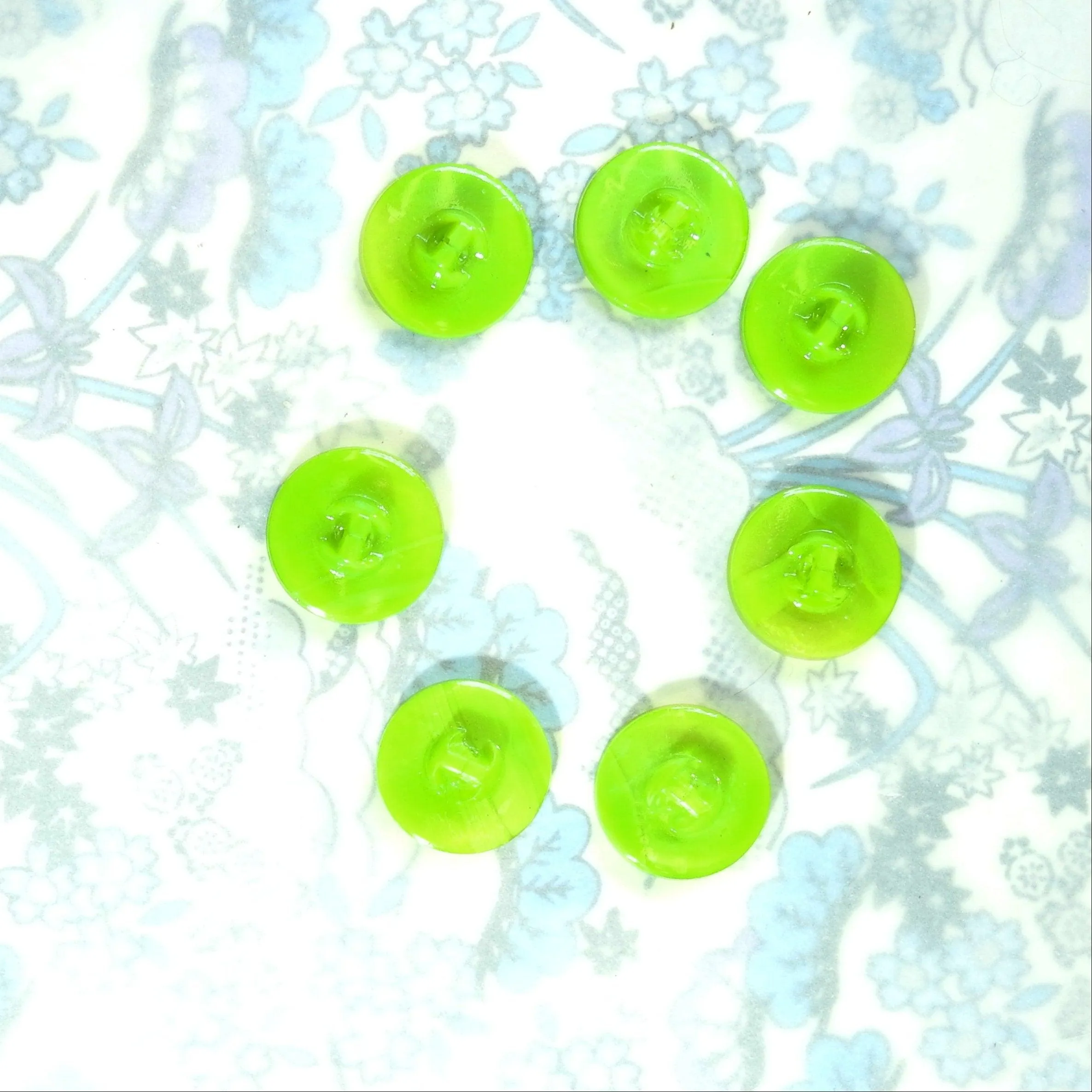 Green vintage glass buttons