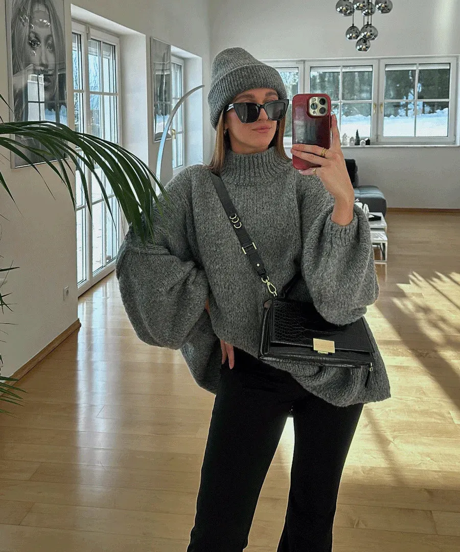 Grey Sweater Oversized Dress