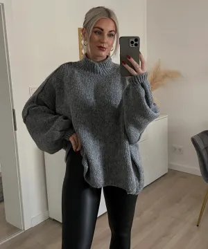 Grey Sweater Oversized Dress