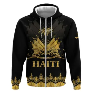Haiti Neg Marron Zip Hoodie Lespwa pa anyen san aksyon - Gold LT01