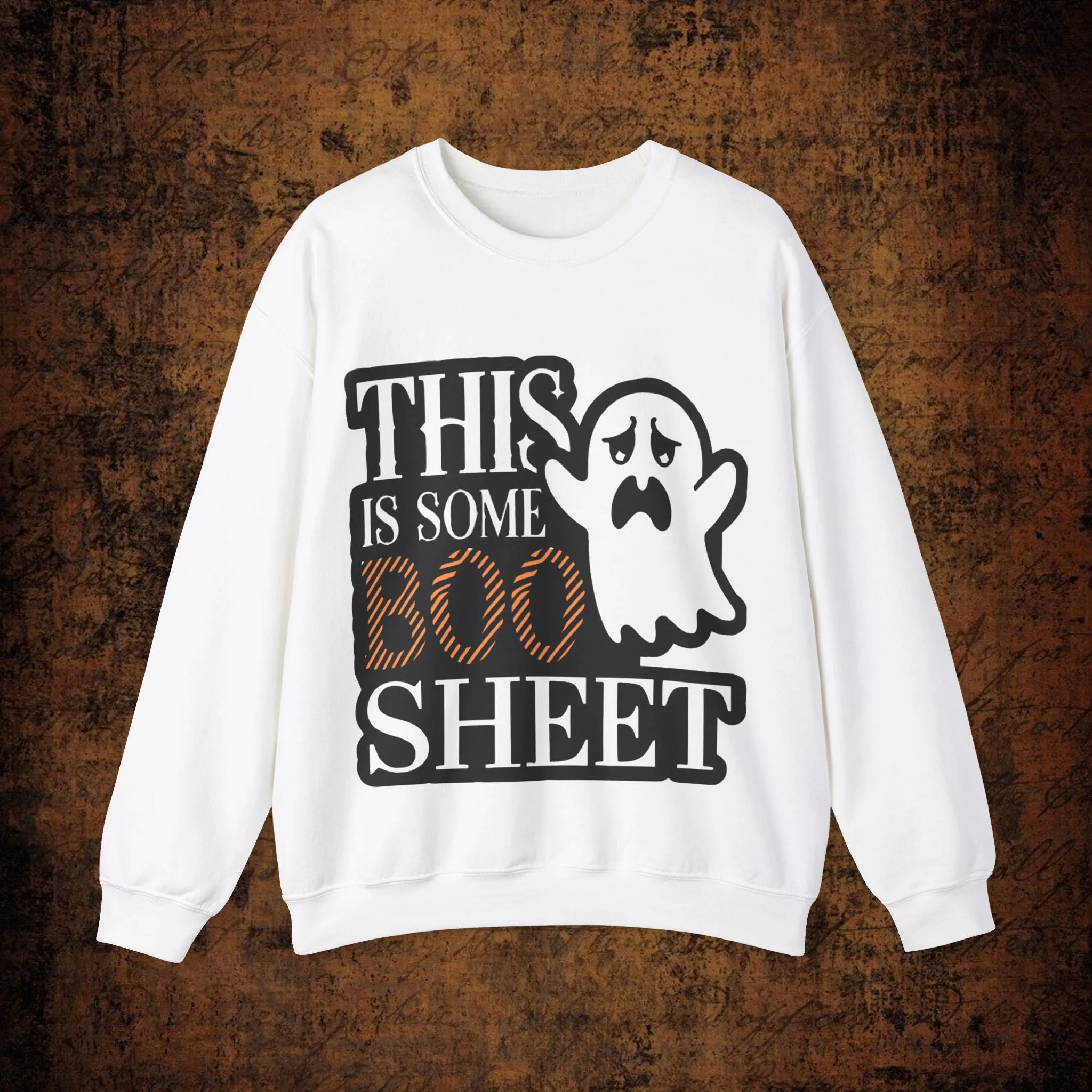 Halloween Unisex Heavy Blend™ This Is Some Boos Shit Typographical Art Crewneck Sweatshirt