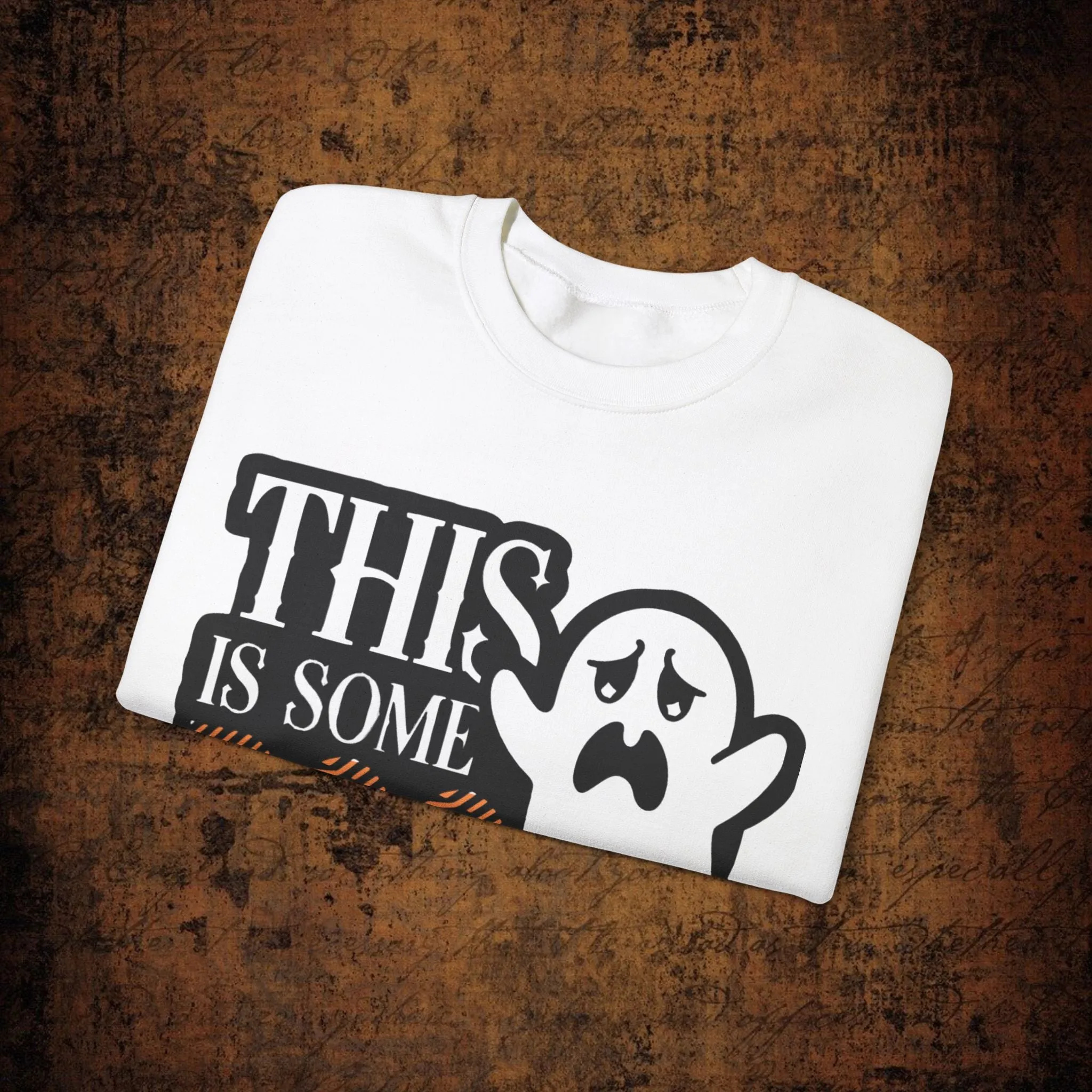 Halloween Unisex Heavy Blend™ This Is Some Boos Shit Typographical Art Crewneck Sweatshirt