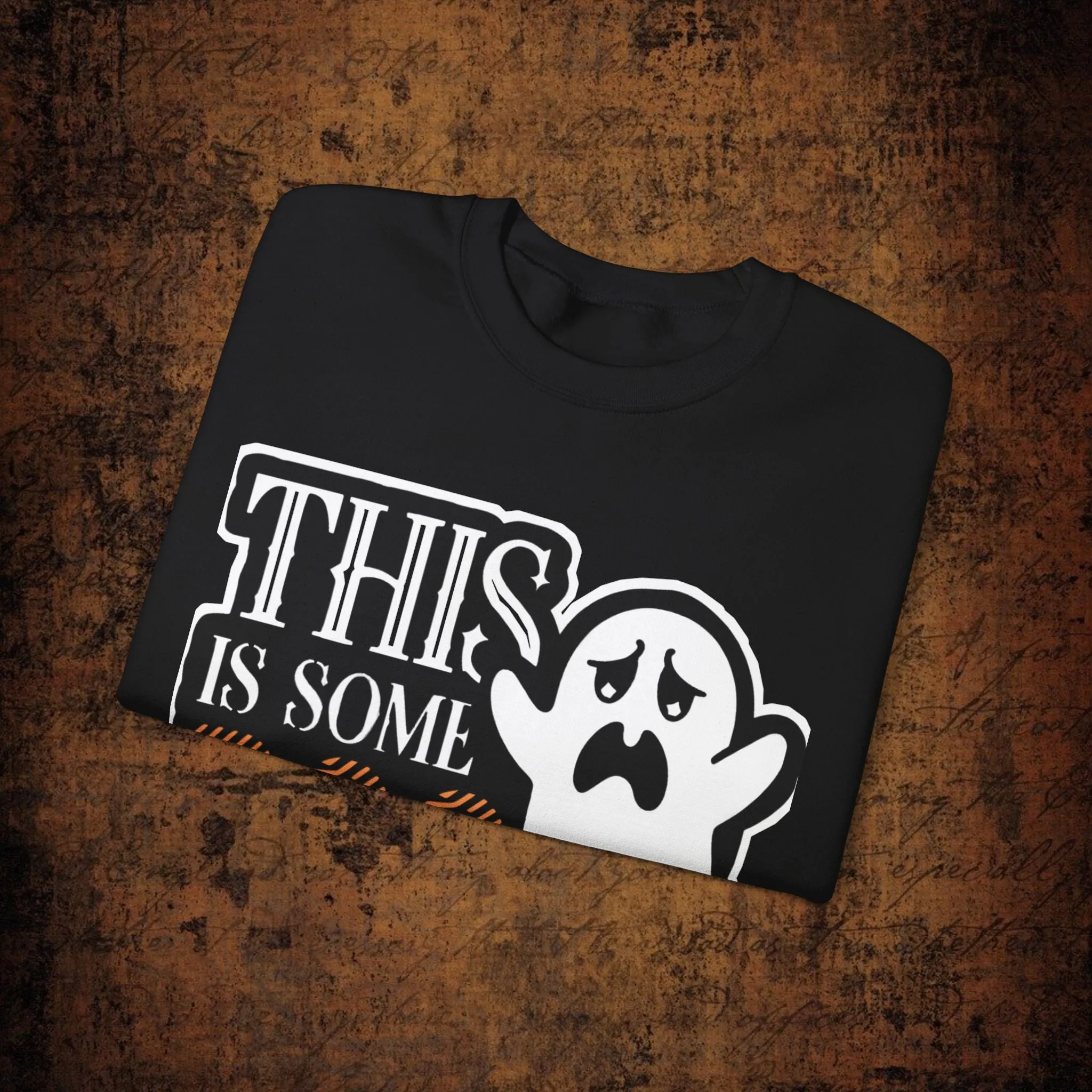 Halloween Unisex Heavy Blend™ This Is Some Boos Shit Typographical Art Crewneck Sweatshirt