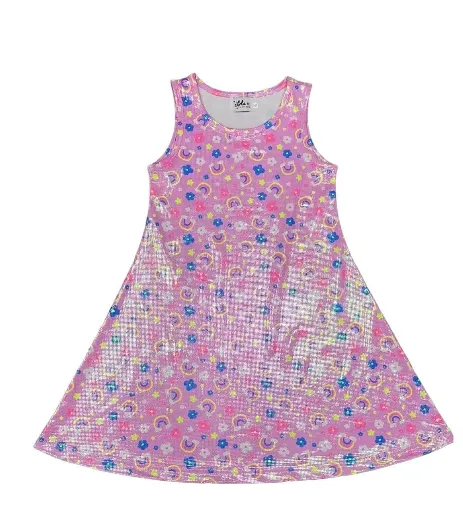 Happy Rainbow Metallic Dress