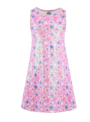 Happy Rainbow Metallic Dress