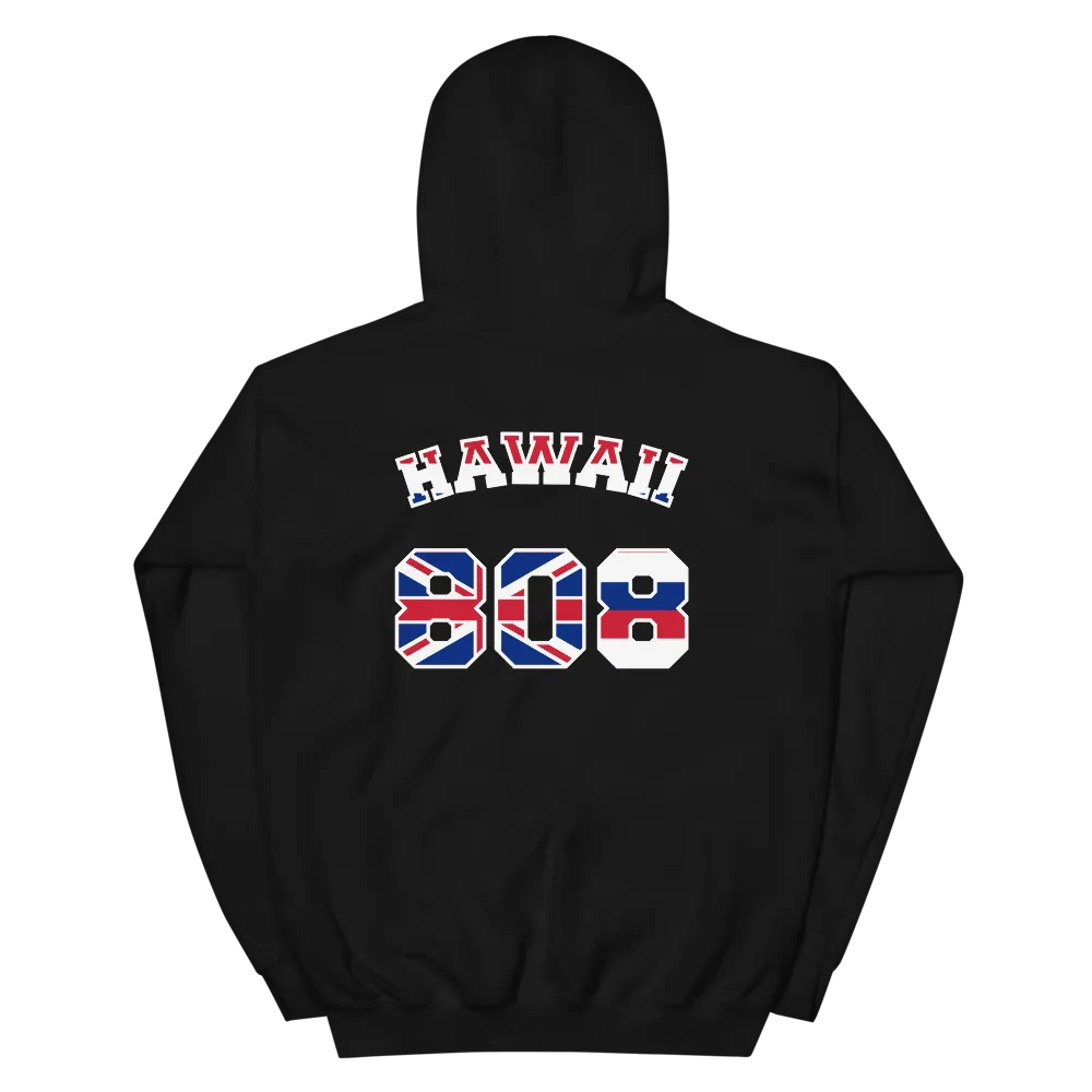 Hawaii 808 Sovereignty - Flag Jersey with White Border (front/back) *ADULT HOODIE*