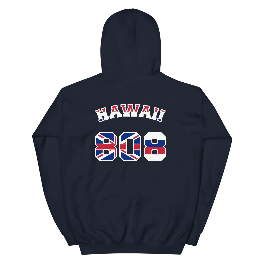 Hawaii 808 Sovereignty - Flag Jersey with White Border (front/back) *ADULT HOODIE*