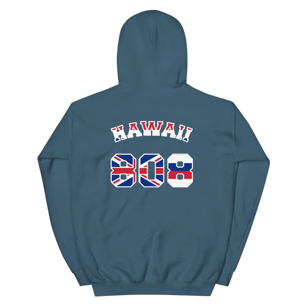 Hawaii 808 Sovereignty - Flag Jersey with White Border (front/back) *ADULT HOODIE*