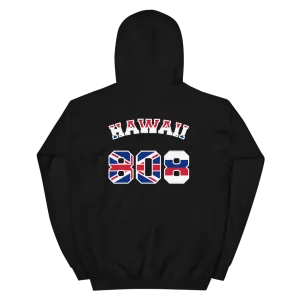Hawaii 808 Sovereignty - Flag Jersey with White Border (front/back) *ADULT HOODIE*