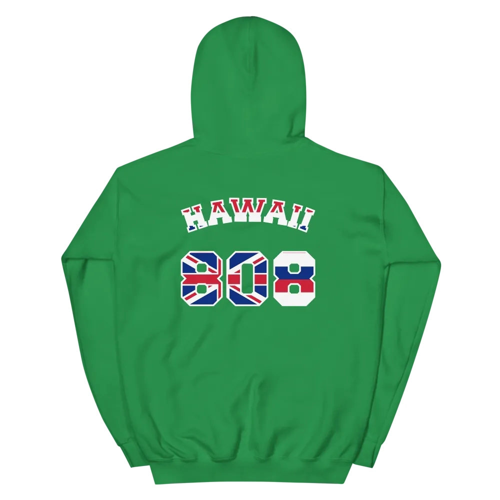 Hawaii 808 Sovereignty - Flag Jersey with White Border (front/back) *ADULT HOODIE*