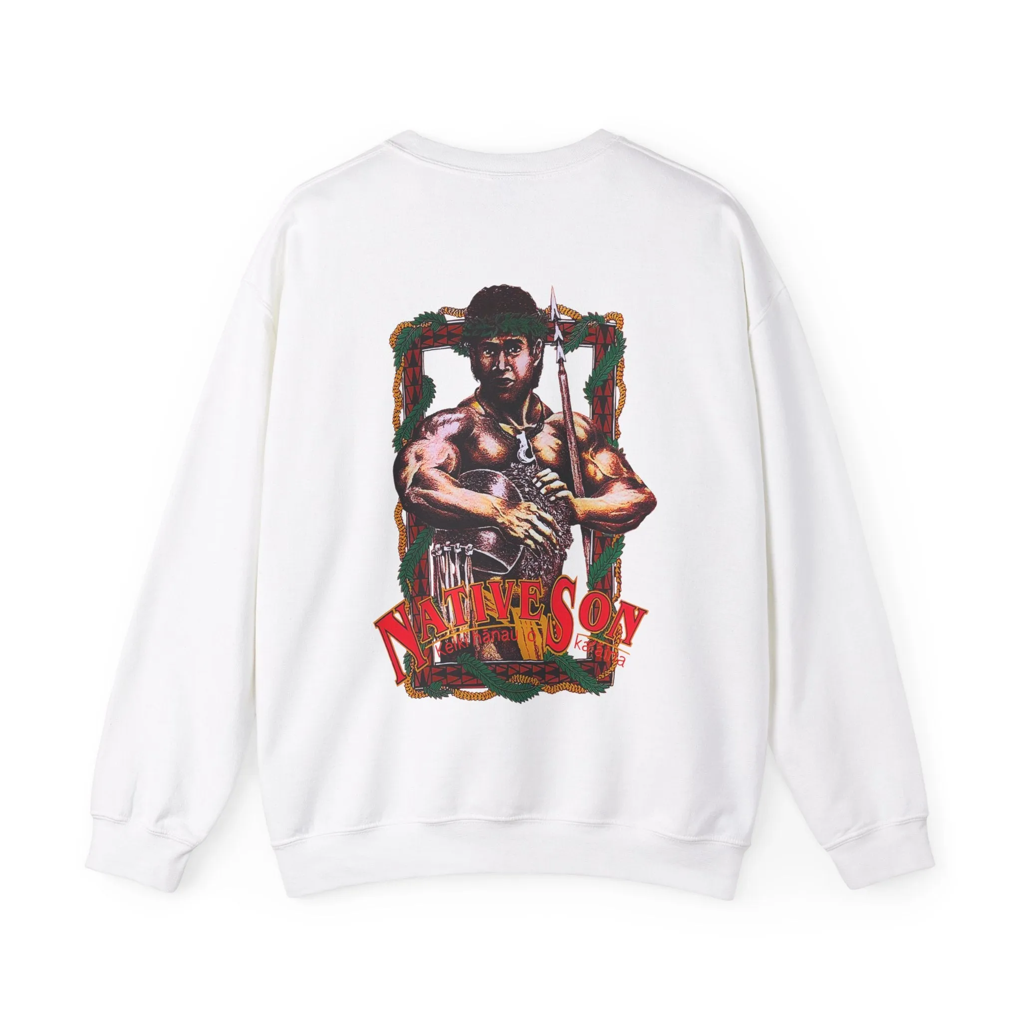 Hawaiian Strength Native Son Keiki Hanau o Ka'aina Vintage Design 90s New Print Unisex Heavy Blend™ Crewneck Sweatshirt