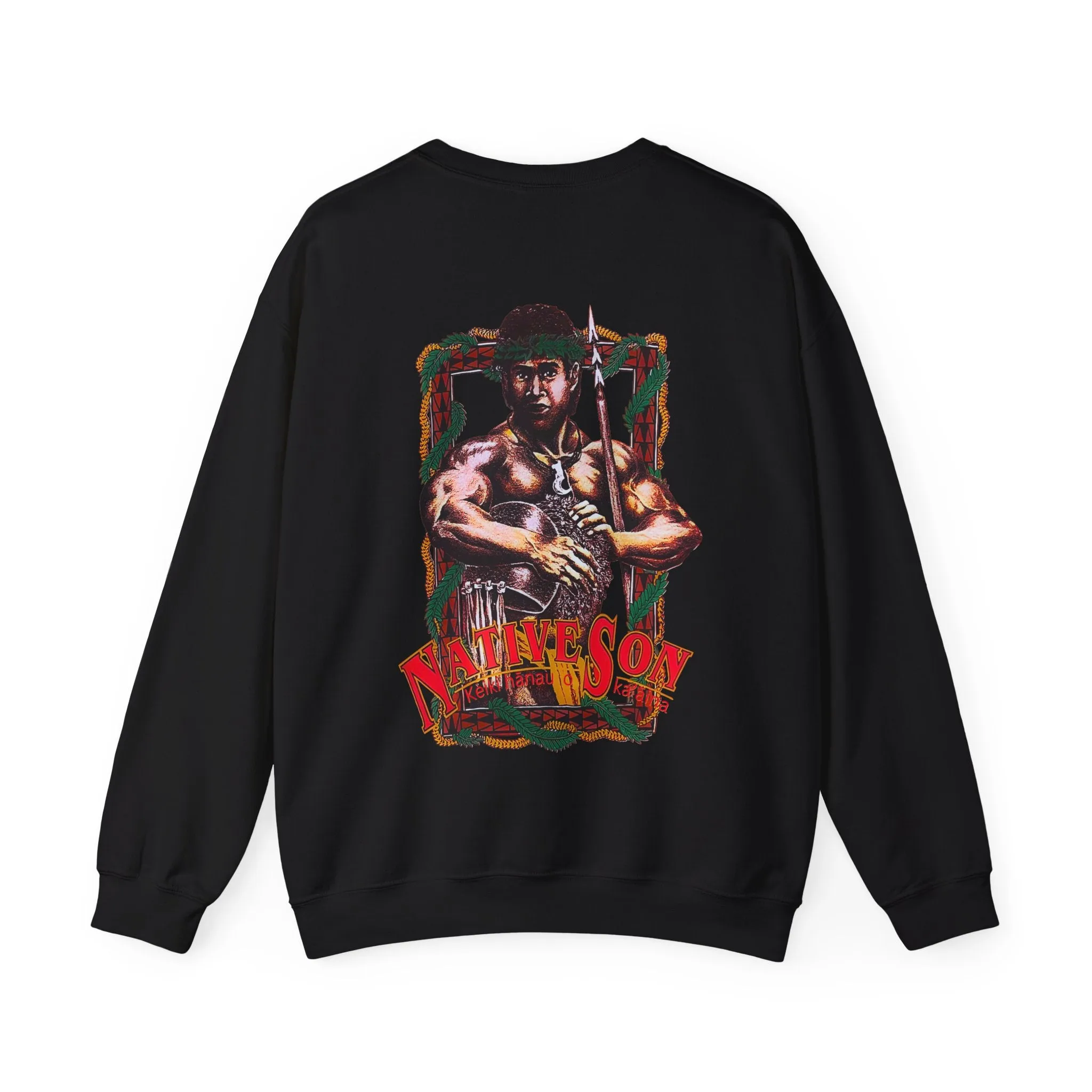 Hawaiian Strength Native Son Keiki Hanau o Ka'aina Vintage Design 90s New Print Unisex Heavy Blend™ Crewneck Sweatshirt