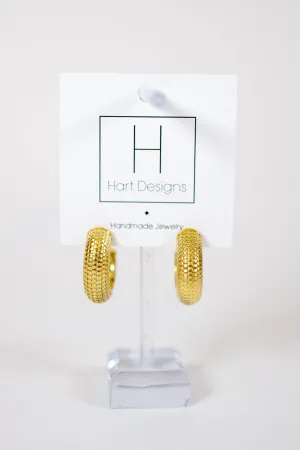 HD Gold Textured Hoops