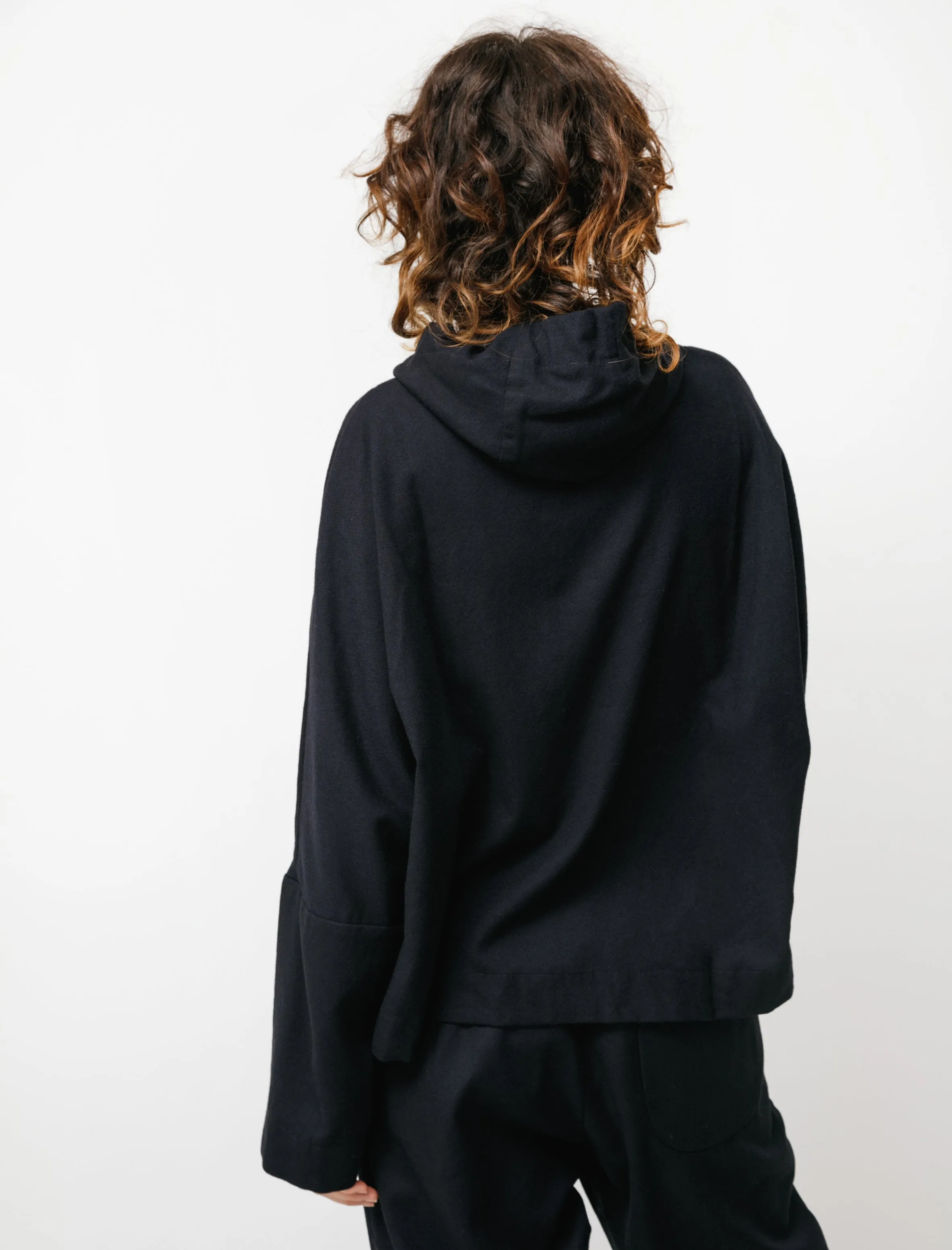 Higa Hood Cashwool Navy