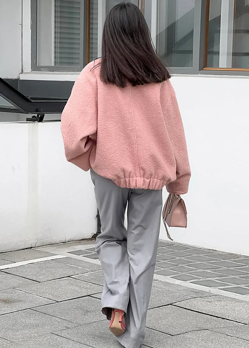 High-Collar Oversized Bouclé Jacket