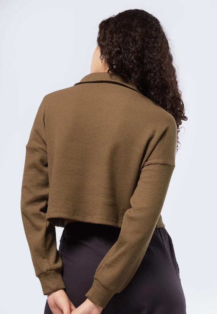High Neck Sweatshirt with Zipper