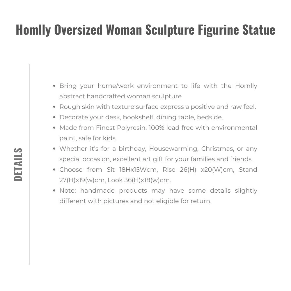 Homlly Oversized Woman Sculpture Figurine Statue