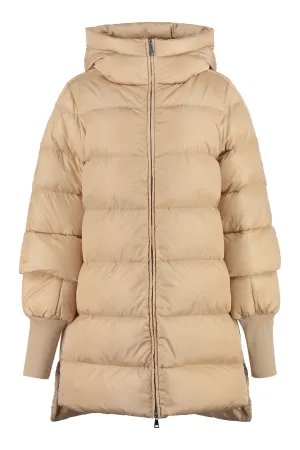 Hooded nylon down jacket