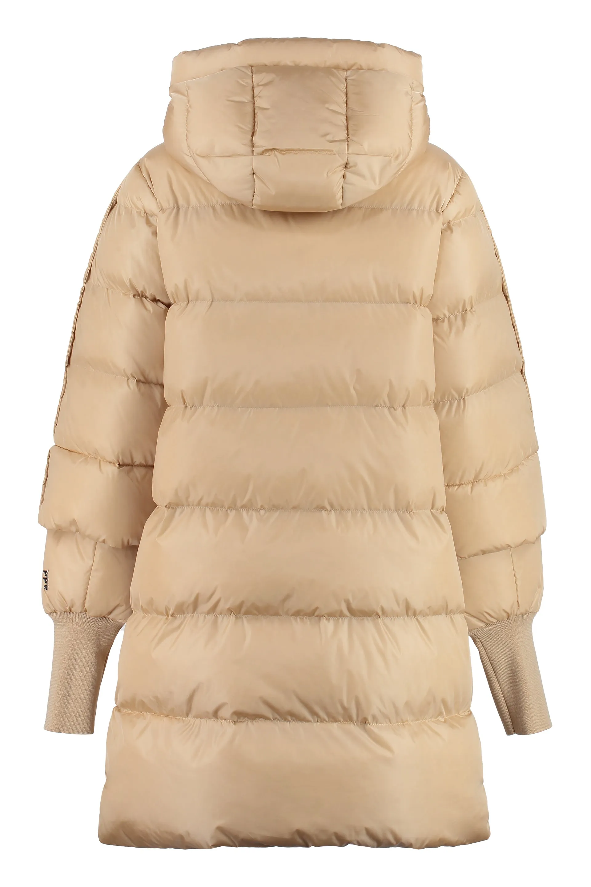 Hooded nylon down jacket