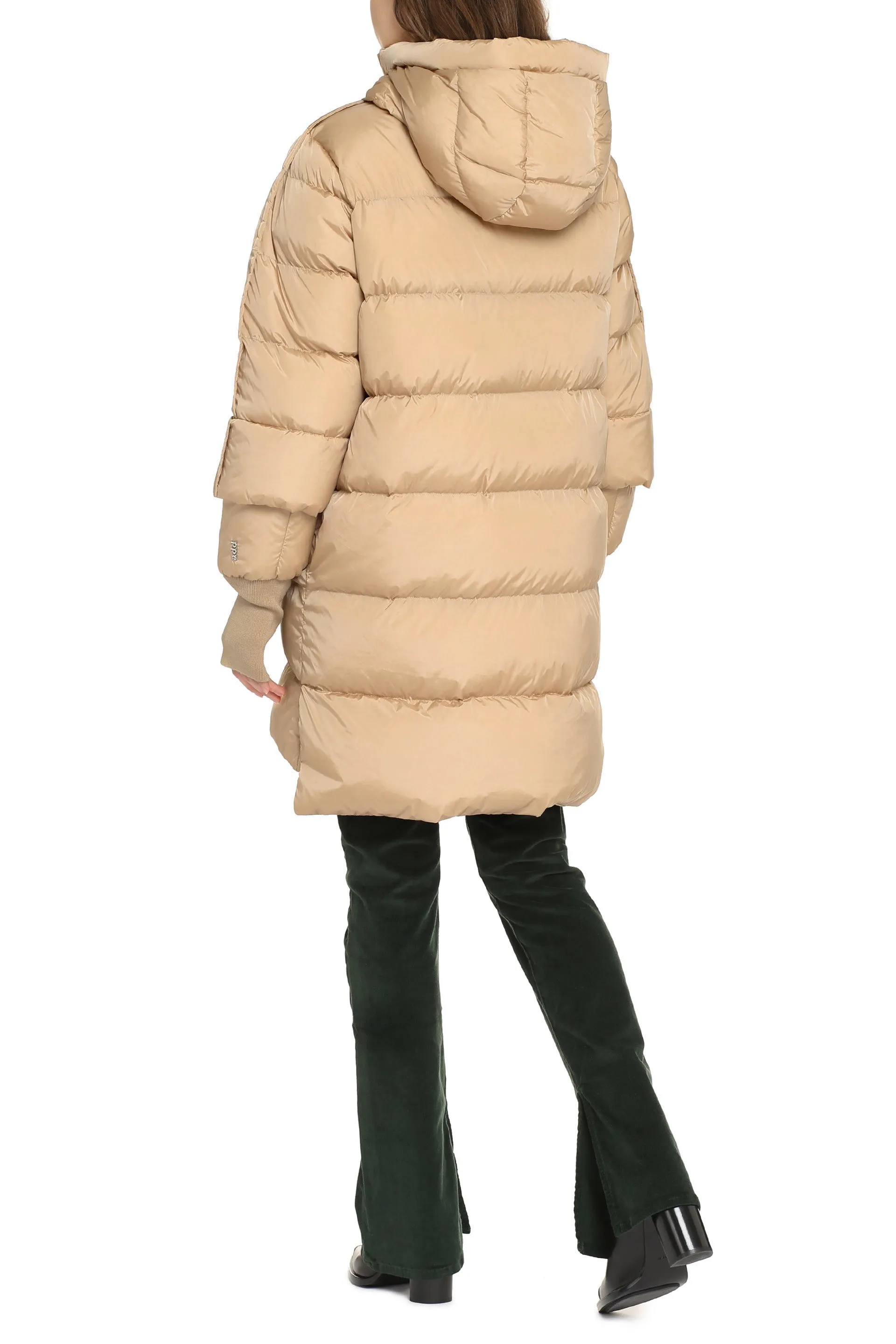 Hooded nylon down jacket