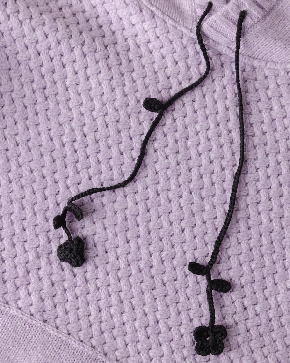 Žilvinas: Lilac Merino Wool Hoodie With Black Strings