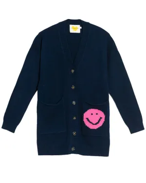 Indigo Smiley Pocket Poppy Cardigan