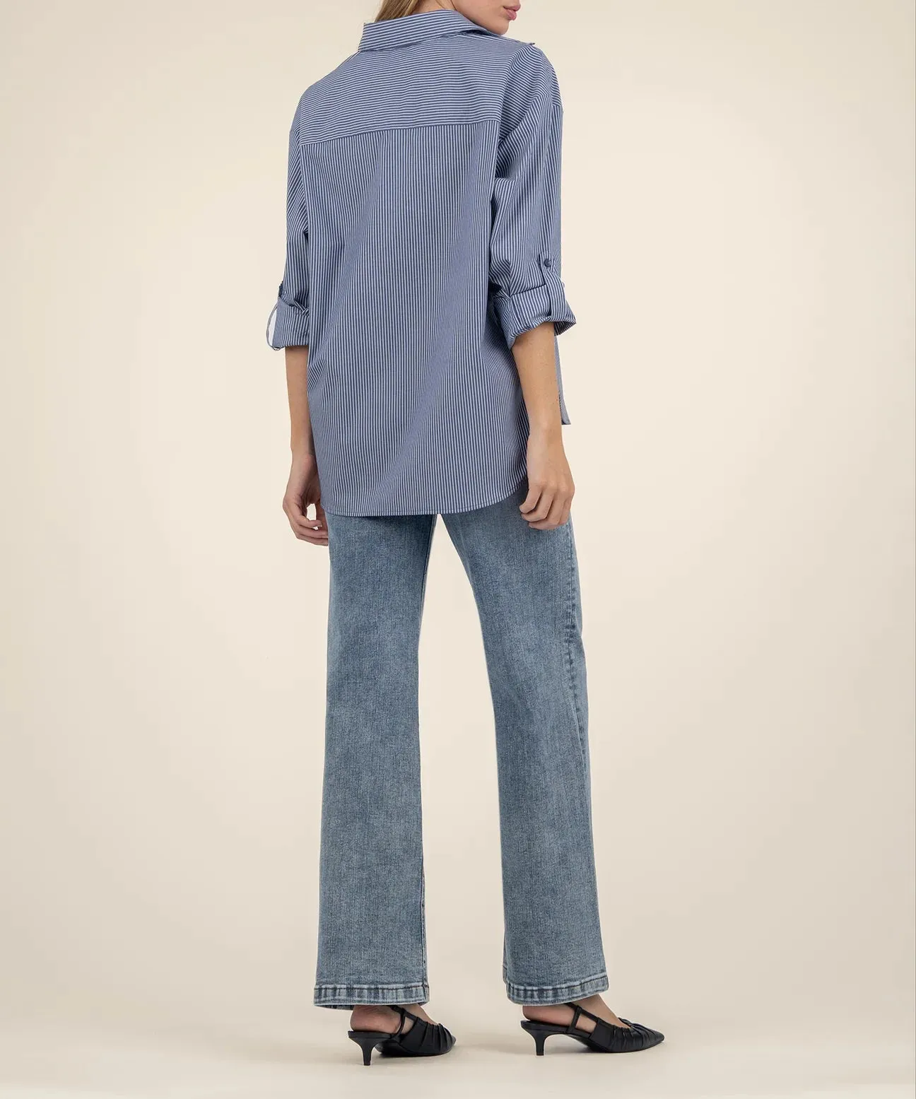 Kaiya Striped Boyfriend Shirt - Kut