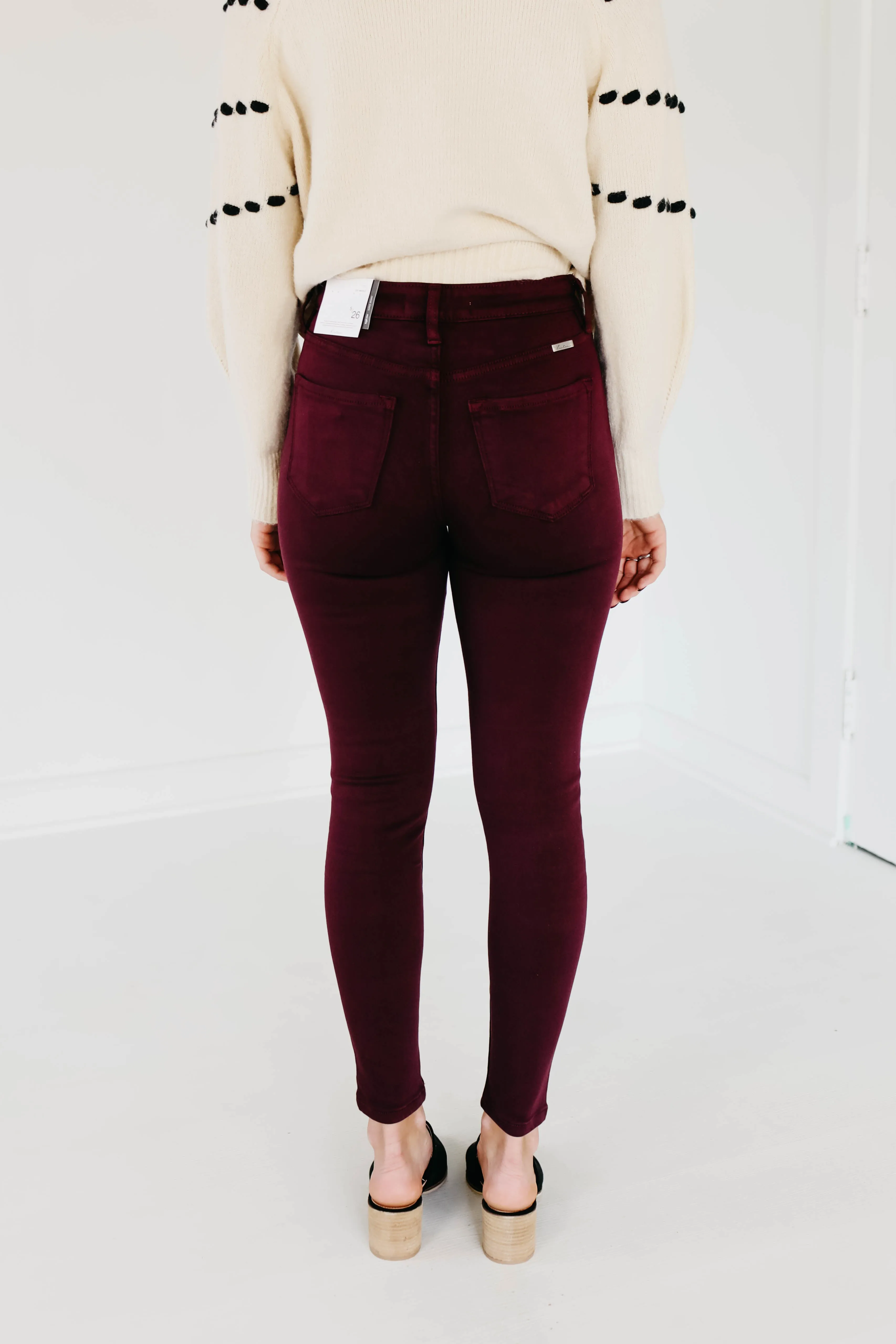 Kan Can 10 Inch High Rise Button Front Skinny - KC9252BG  - FINAL SALE