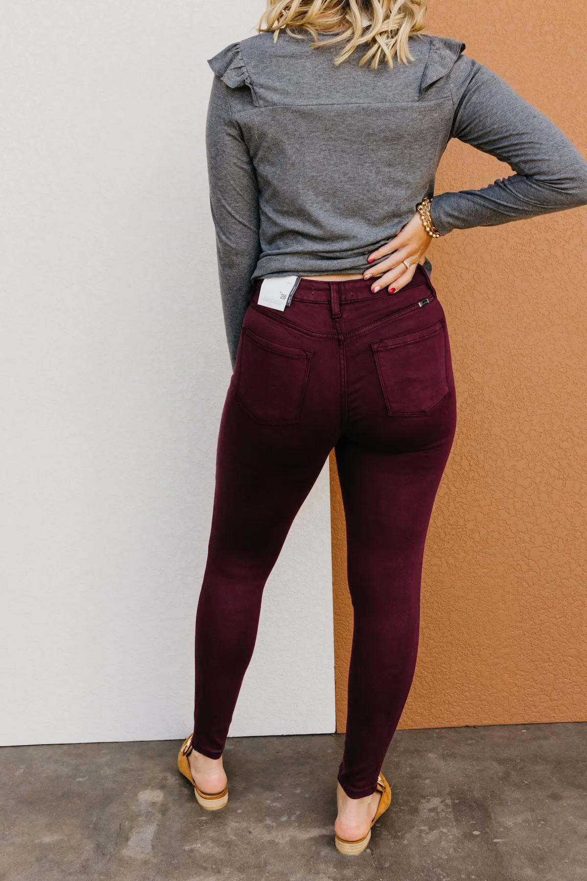 Kan Can 10 Inch High Rise Button Front Skinny - KC9252BG  - FINAL SALE