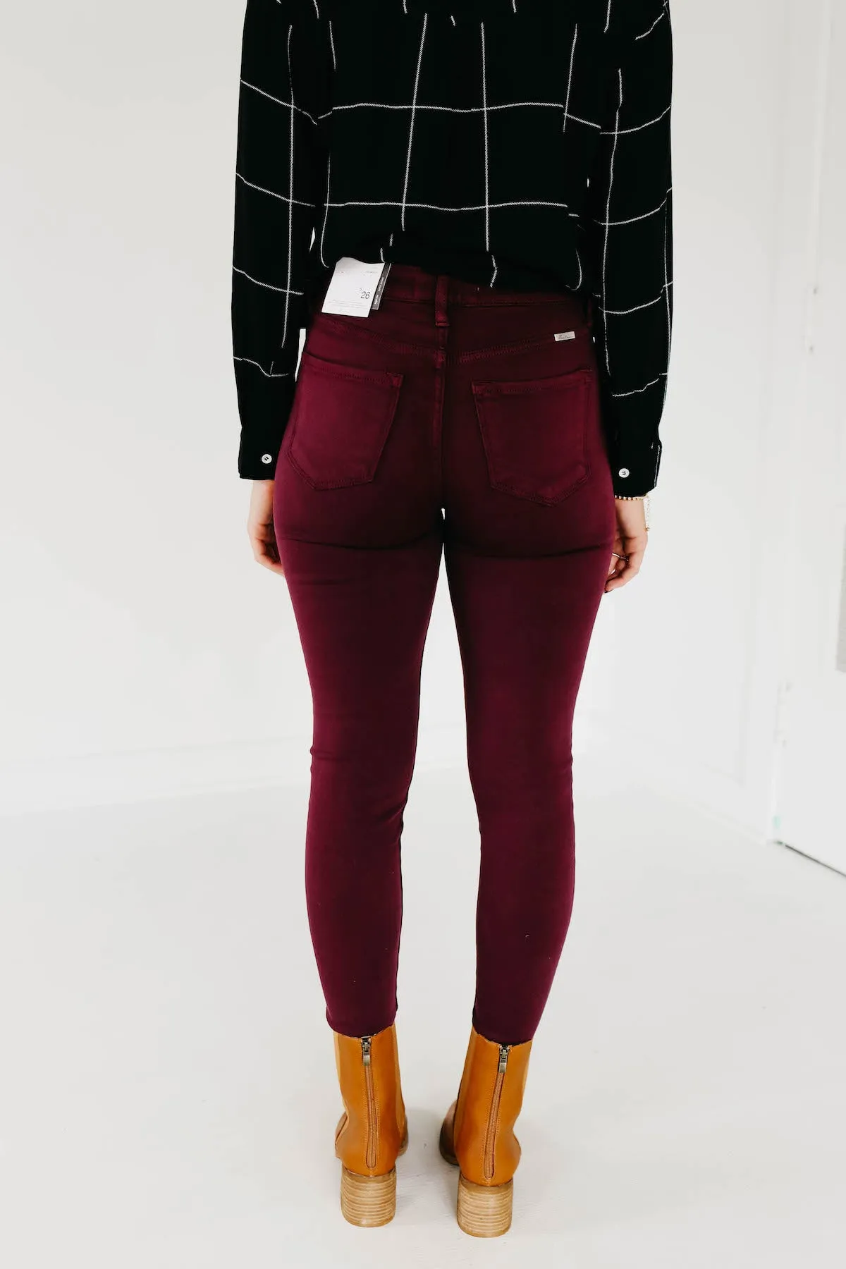 Kan Can 10 Inch High Rise Button Front Skinny - KC9252BG  - FINAL SALE