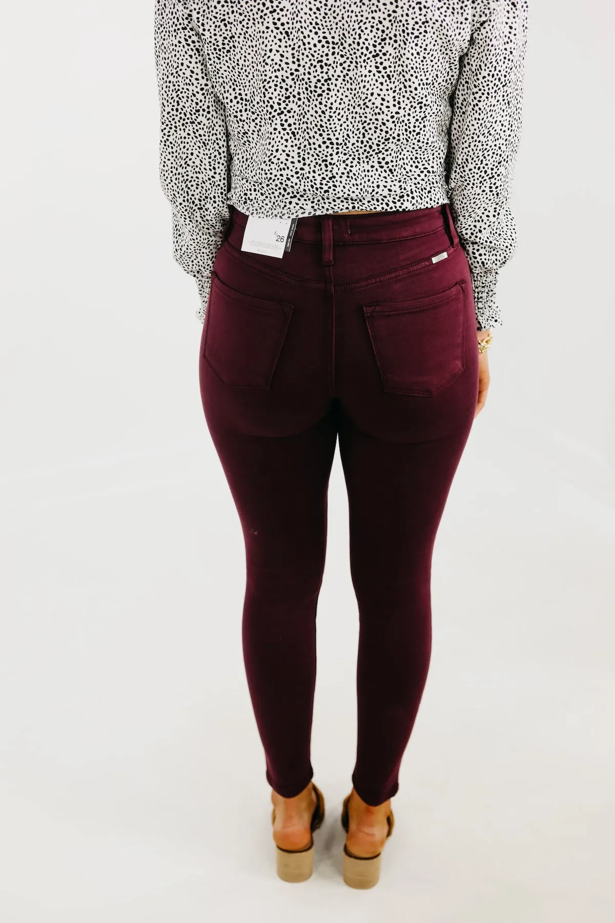 Kan Can 10 Inch High Rise Button Front Skinny - KC9252BG  - FINAL SALE