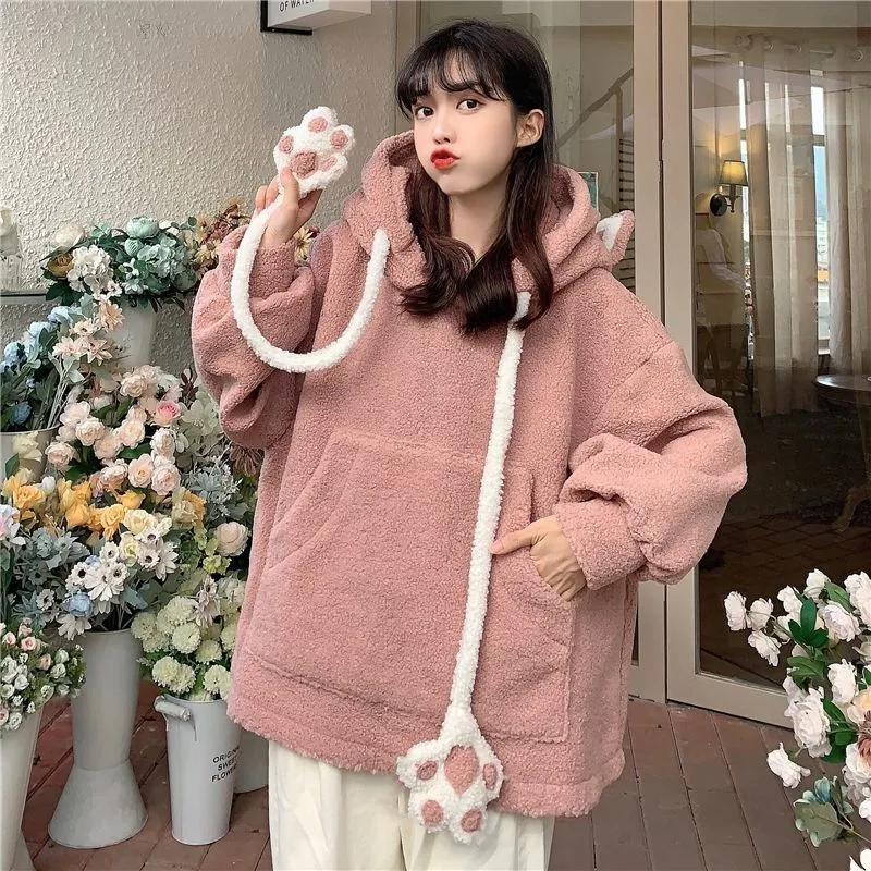 Kawaii Bear's Ear Sherpa Hoodies