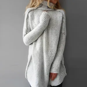 Knitted sweater, long length