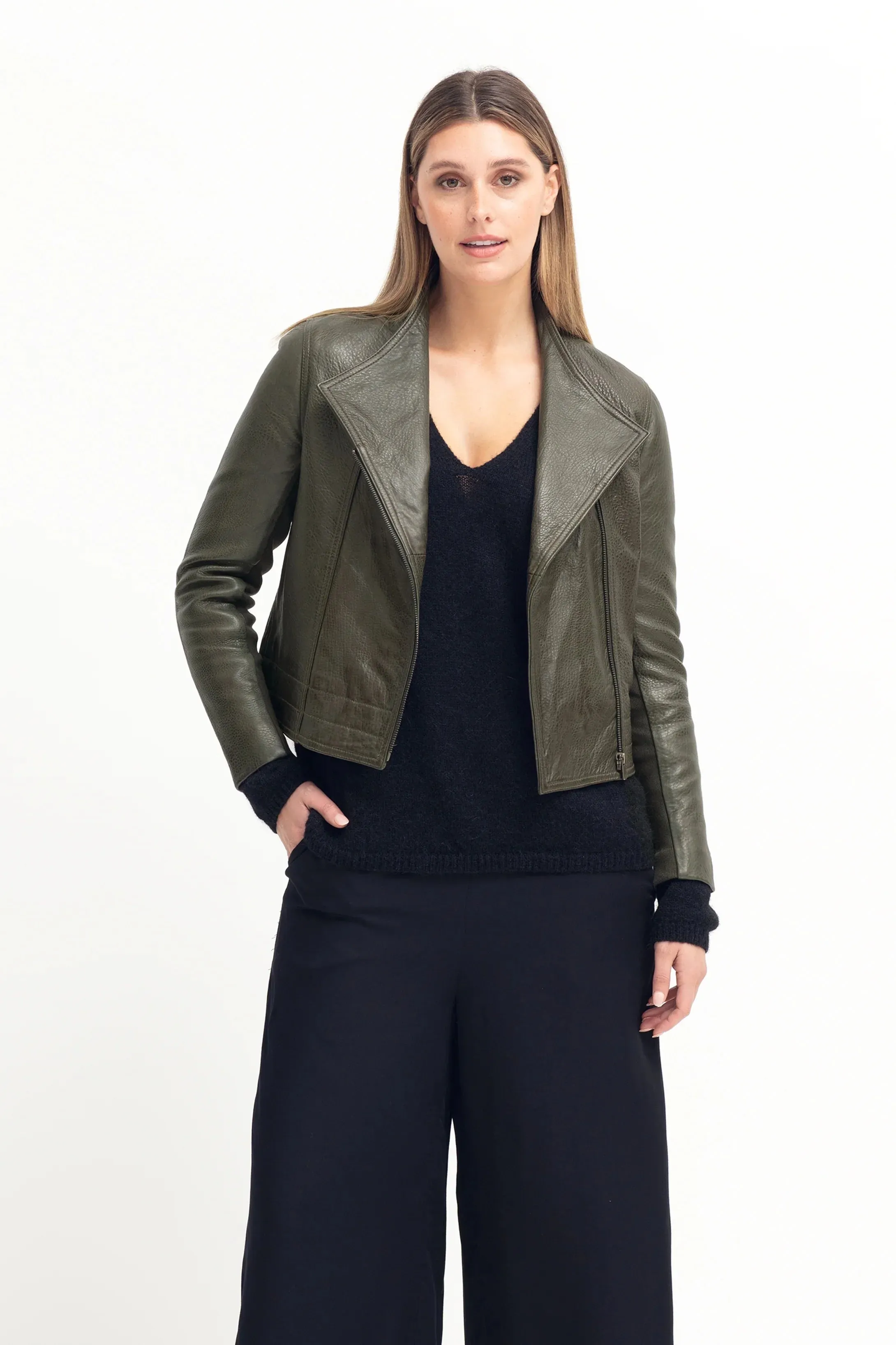Lader Leather Jacket -Tarmac