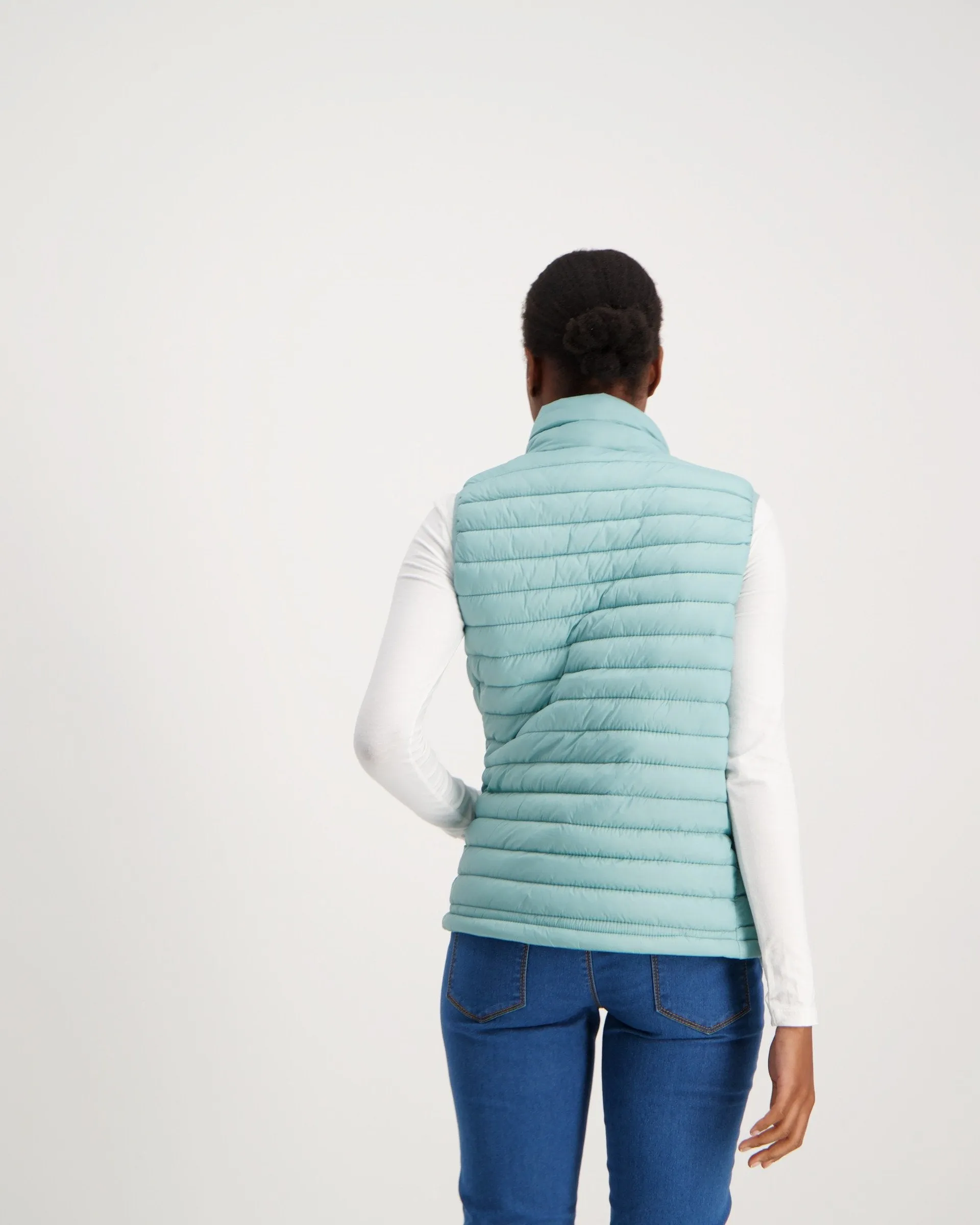 Ladies-Feather Gilet - Mint