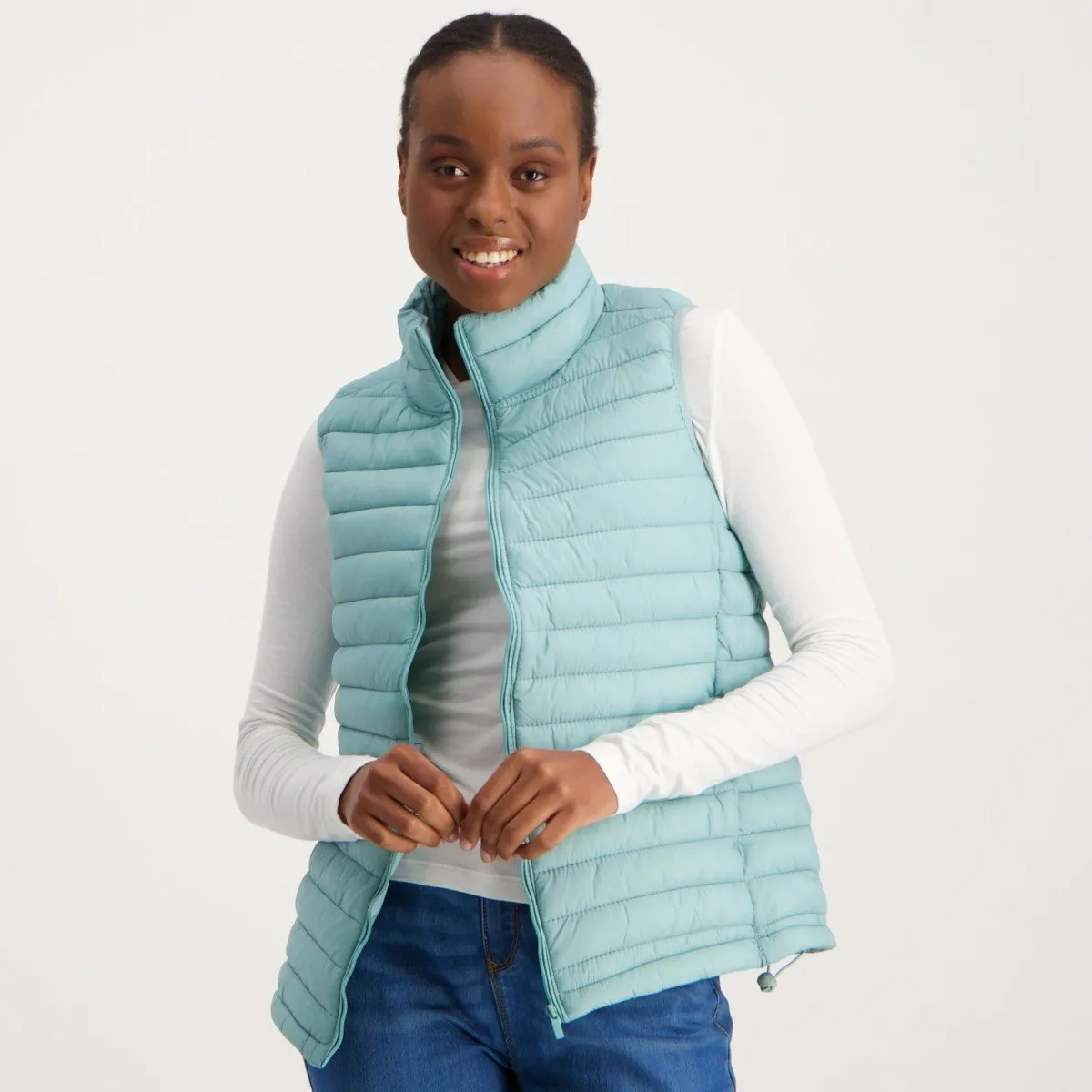 Ladies-Feather Gilet - Mint