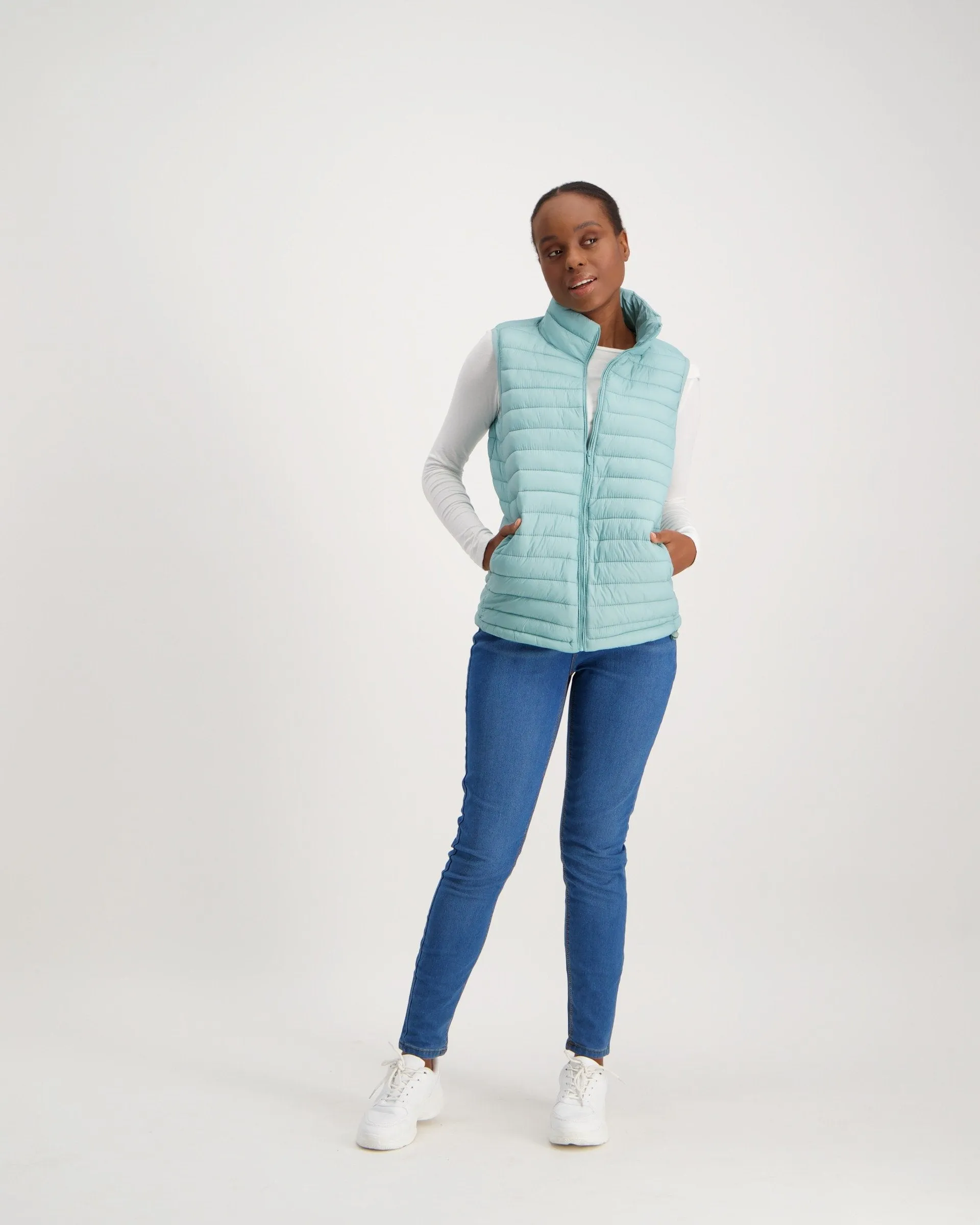 Ladies-Feather Gilet - Mint