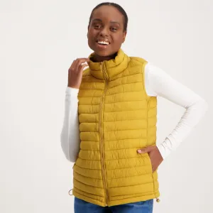 Ladies-Feather Gilet - Mustard