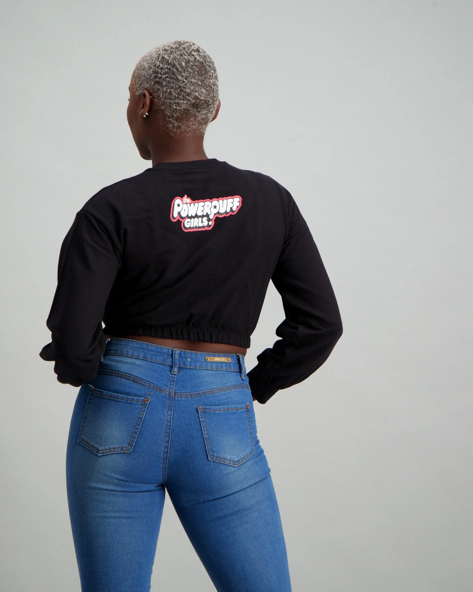 Ladies Power Puff Girl Fleece Top - Black