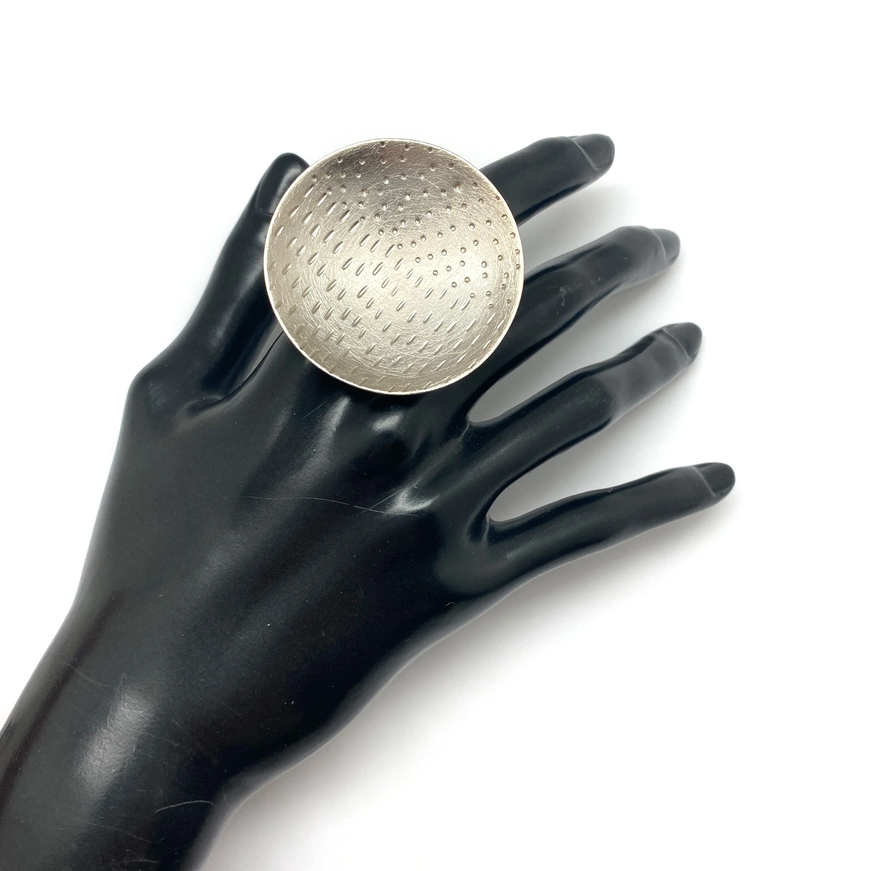 Large Textured Silver Ring