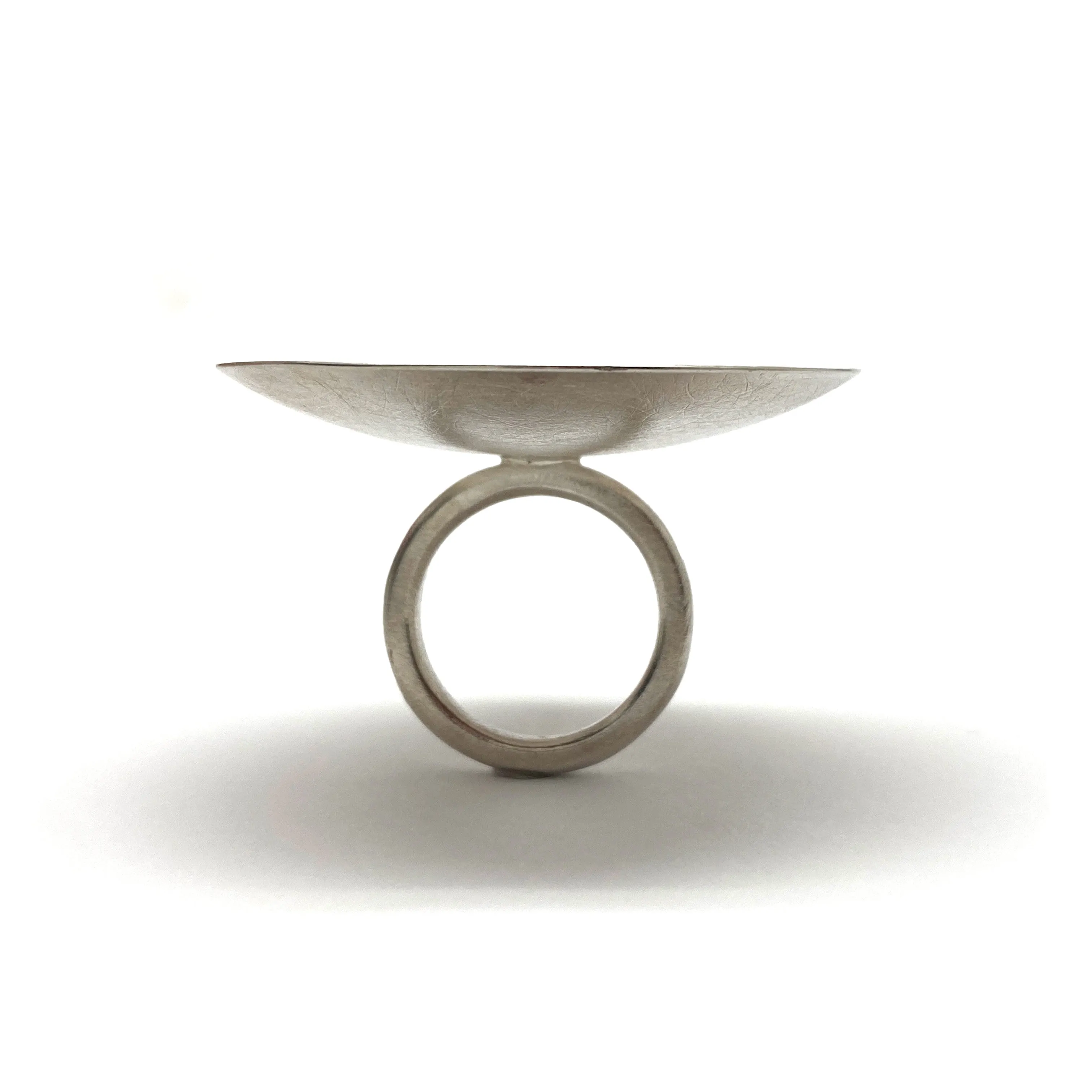 Large Textured Silver Ring