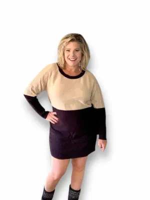 Lauren - Cream Black Block Knit